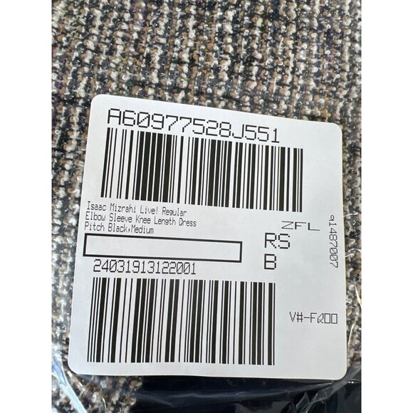 Isaac Mizrahi Live Regular Elbow Sleeve Knee Length Dress Pitch Black Medium - Picture 2 of 5